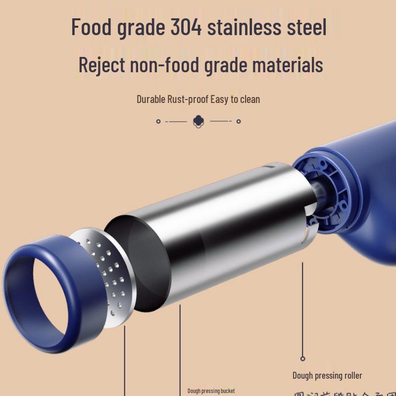 Rechargeable Stainless Steel Wireless 5-Head Handheld Pasta Maker for Home Use