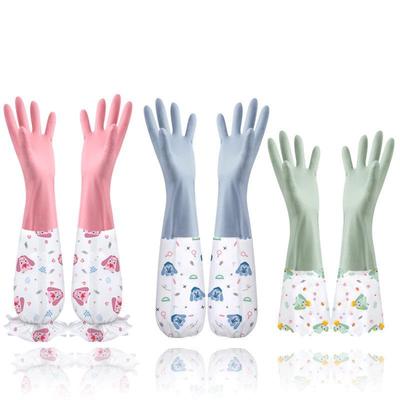 Fleece-Lined Rubber Dishwashing Gloves - Extra Thick, Waterproof, & Warm for Kitchen or Laundry Use