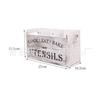 Solid Wood Retro Kitchen Sundries Storage Box with Compartments for Cutlery