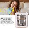 Creative Acrylic Transparent Mini Music Box Clockwork Spring Square Dancer Music Box Random Song Clockwork Music Box Gift