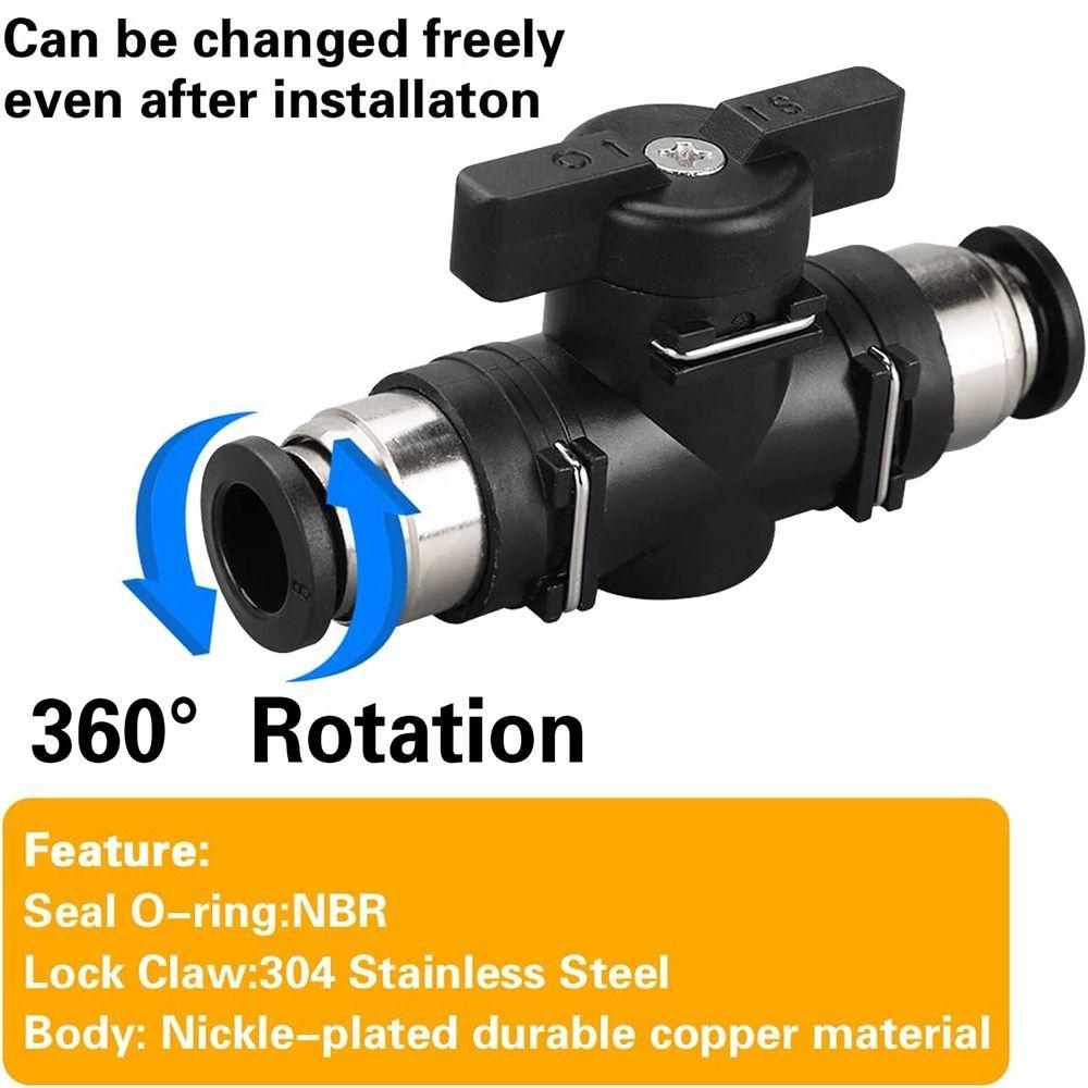 Black Pneumatic Valve Push In Quick Joint Connector Pneumatic Threaded Joint BUC Fitting