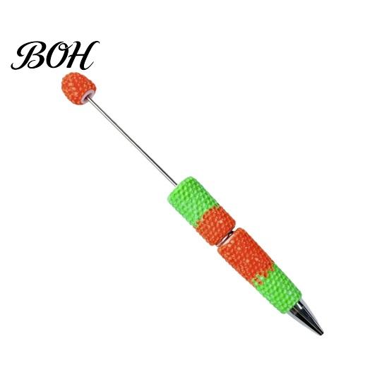 Beadable Ballpoint Pens DIY Pen, Colorful Fancy Beaded Crafting Gift for Students, Party Favors, Creative Office Supplies Novelty Rainbow