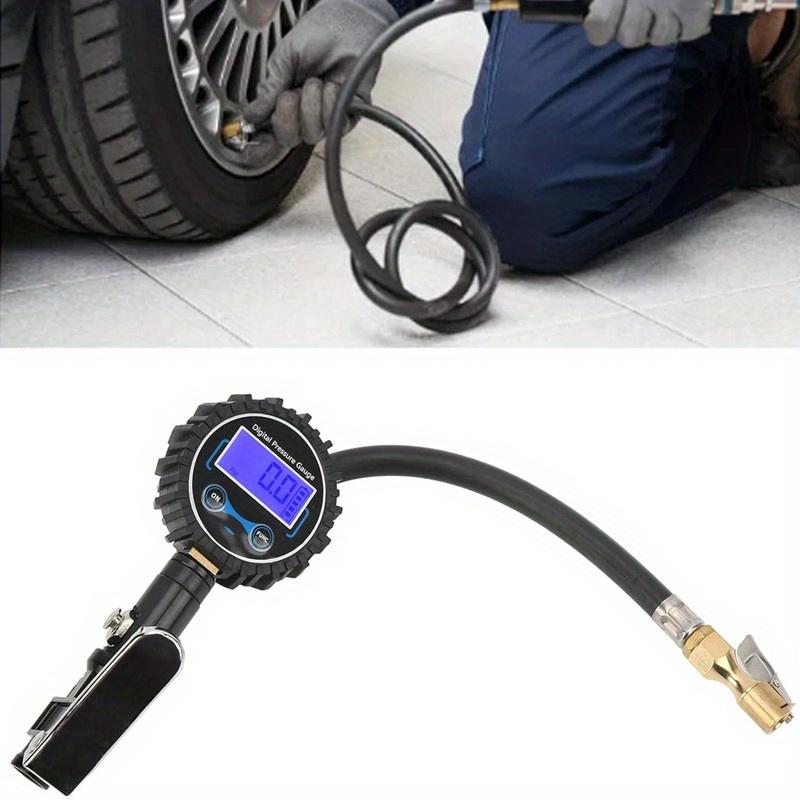 

1 шт. цифровой датчик инфляции в шинах, большой экран, удобный для автомобилей, мотоциклов и велосипедов, латунные зажимы для быстрой накачки