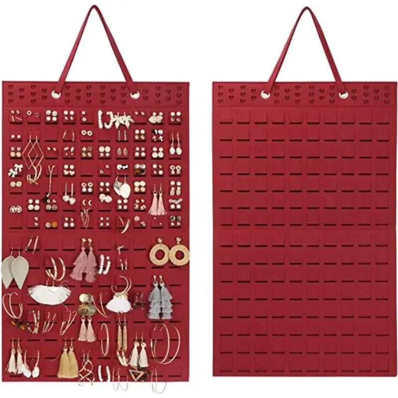 

Подвесная сумка для хранения фетровых серег, настенная подвесная полка для демонстрации ювелирных изделий, ожерелье, сумка для хранения серег, органайзер для ювелирных изделий