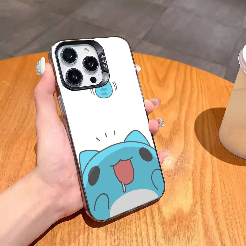 Cute B-Bugcat C-Capoo Phone Case For iPhone17 16 15 14 13 12 Pro Max Grey Black Matte Laser Metallic Aurora Funda