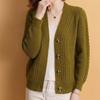 Autumn and Winter Coat Women's High-end Sense Versatile Fashion Temperament Pocket Twist Knitted Cardigan Women
