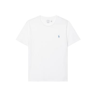 Polo Logo Embroidered Solid Color Crew Neck Short Sleeve T-Shirt Men Tops White 710706748-002