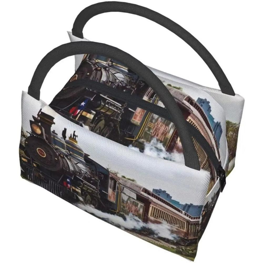 Portable Insulated Lunch Bag Train Waterproof Tote Bento Bag for Office School Hiking Beach Picnic Fishing