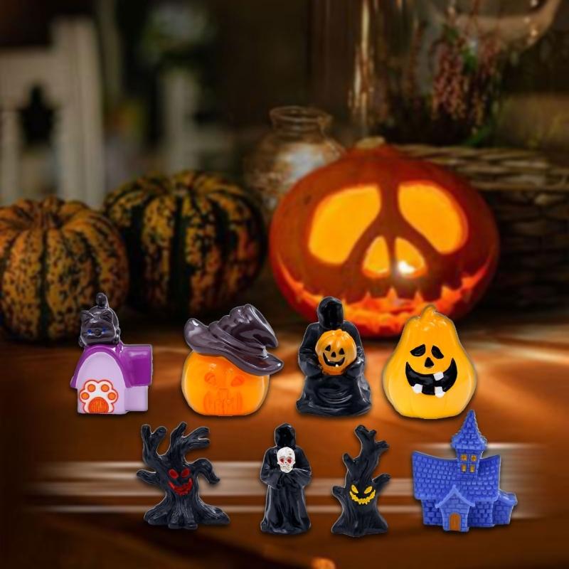 13PCS Halloween Figurine  Landscape Desktop Decoration Set Miniature  Ornament Resin Crafts For Party Home