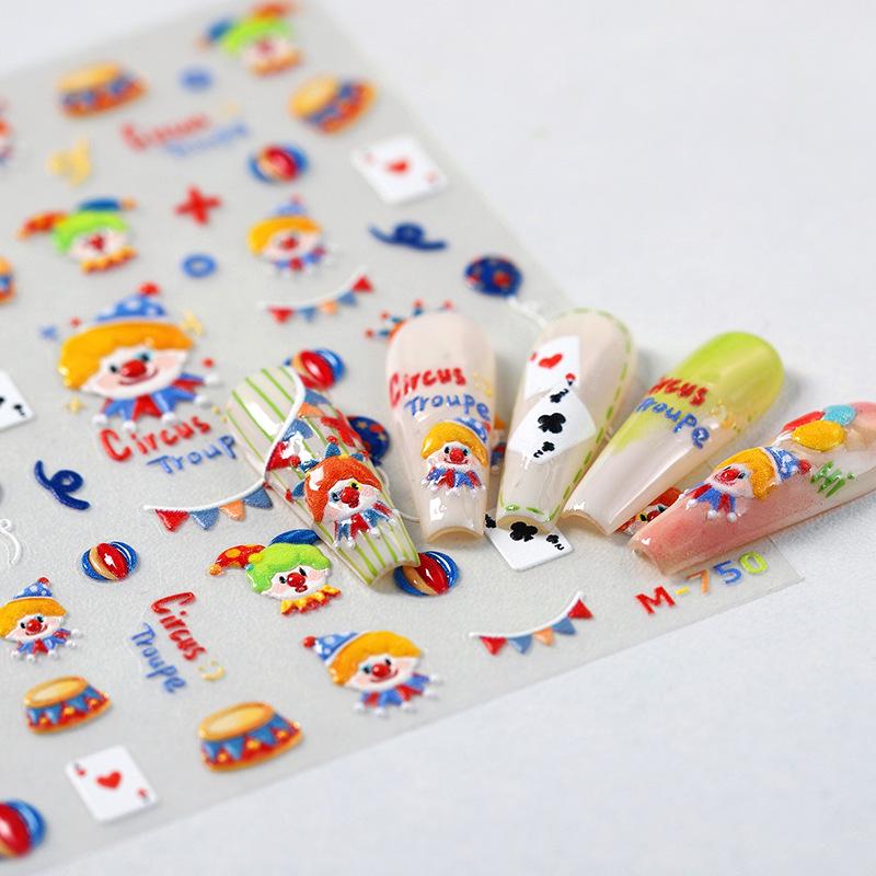 

Cartoon Circus Clown Nail Stickers - Jelly Gel Series M750