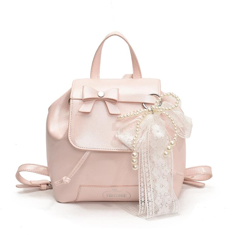 New Women's Small Backpack Bow Women's Backpack Korean Edition Fashion Personalized Commuter Backpack Multi Purpose Travel