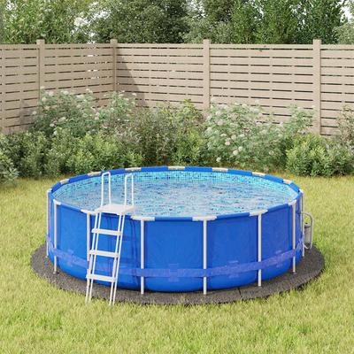 Pool Mat, Light Grey, Ø366 Cm, Polyester Geotextile