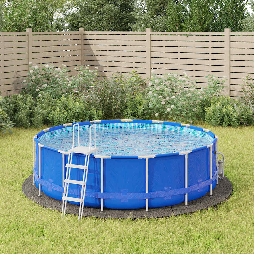vidaXL Pool-Bodentuch Hellgrau Ø366 Cm Polyester Geotextil