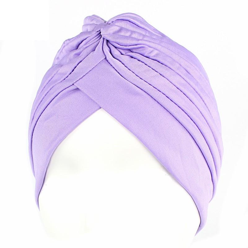 Stretchy Knot Twist Turban Bandanas Women Headscarf Bonnet Muslim Hijab Indian Hats Female Chemo Cap Adult Solid Color Head Wrap