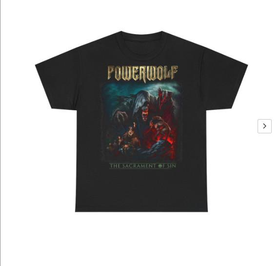 Powerwolf The Sacrament OF Sin Tour Rare Black T-Shirt Unisex T-Shirt XXXL