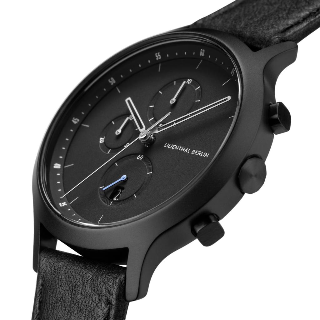 Lilianthal Berlin Chronograph Uhr mit Datum Hergestellt in Modell Schwarz Herren-Anzeige, Deutschland, C01-102-B004C,