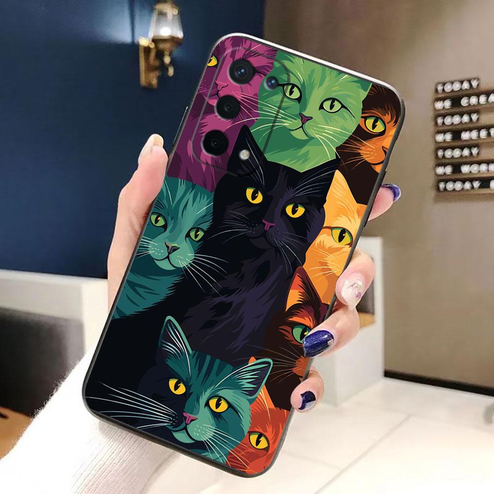 Black Cat Staring Eye Phone Case For OPPO A9 A15 A17 A31 A38 A53 A54 A55 A57 A60 A73 A74 A79 A78 A92 A93 A94 A98 Case Funda Capa