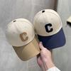 Buchstabe C Farblich passende Schirmmütze Kinder Frühling und Herbst Ins Mode vielseitig Streetstyle Paar Baseballkappe