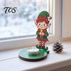 Creative Holiday Gifts for Friends Wooden Christmas Tealight Candle Holder, Santa Snowman Angel Reindeer Fireplace Mantle Decor Figurine, Tabletop