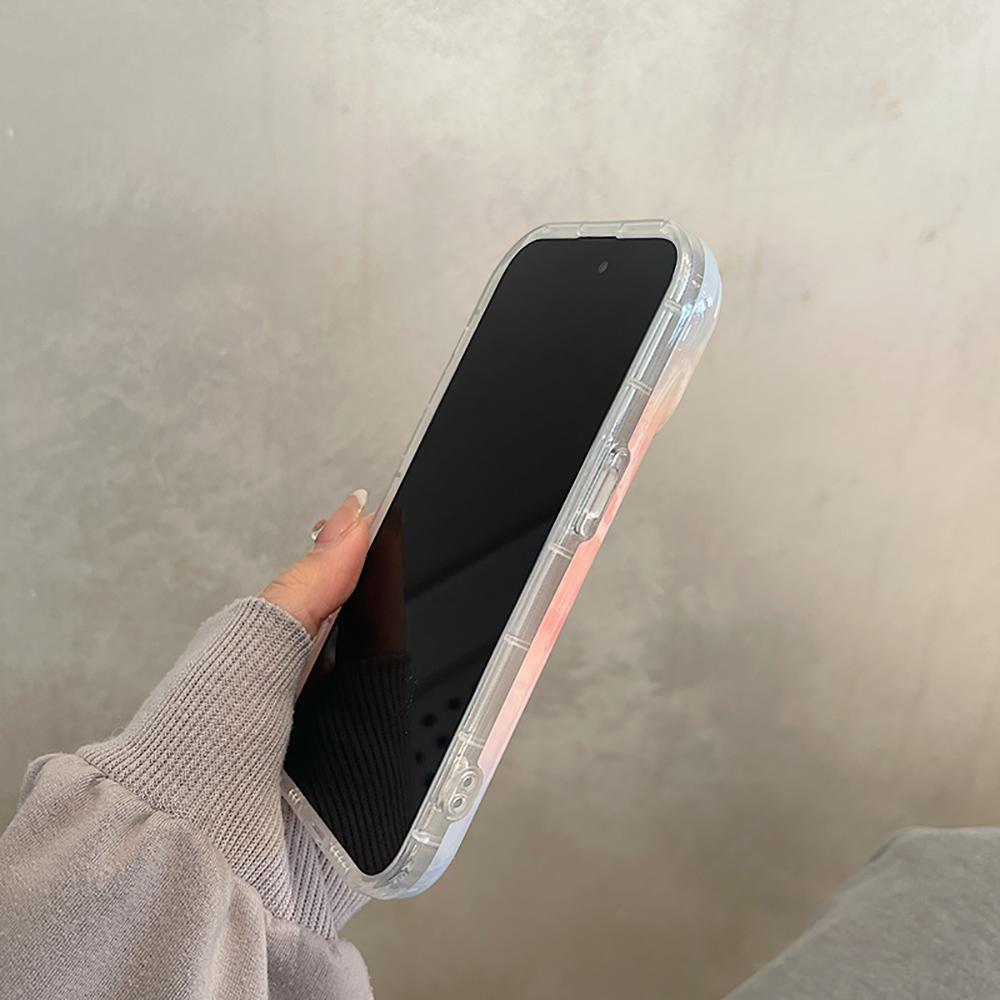 Gradient Color 3d Meteorite Pattern Letters Shockproof Phone Case For Iphone 14 11 12 13 Pro Max Lovely Soft Back Cover Case
