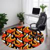 1pc Flame Pattern Carpet, Round Non Slip Durable Large Size Office Carpet, Suitable for Office