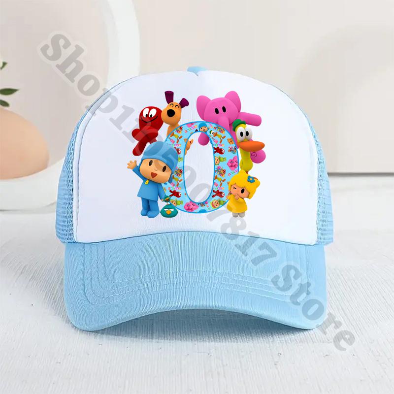 Kids Cartoon Cute Caps Summer Casual Sunbonnet Pocoyoed Anime Printed Baseball Cap for Boy Girl Children Hat Birthday Gifts