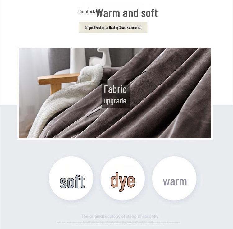Winter Doppelschicht Korallenfleece & Lammwolle Einfarbig Decke