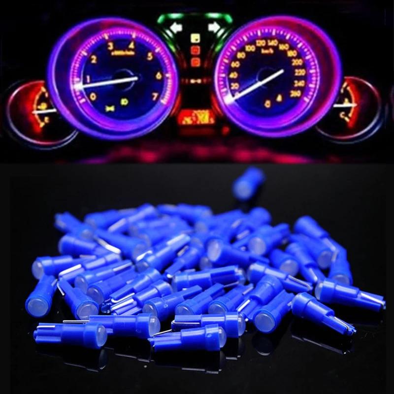 10pcs Car Interior T5 Led 1 SMD DC 12V Light Ceramic Dashboard Gauge Instrument Ceramic Car Auto Side Wedge Light Lamp 6 Colors