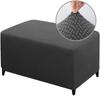 Jacquard Ottoman Cover Stretch Durable Footstool Cover Bench Stool Cover Washable Furniture Protector Stool Cover