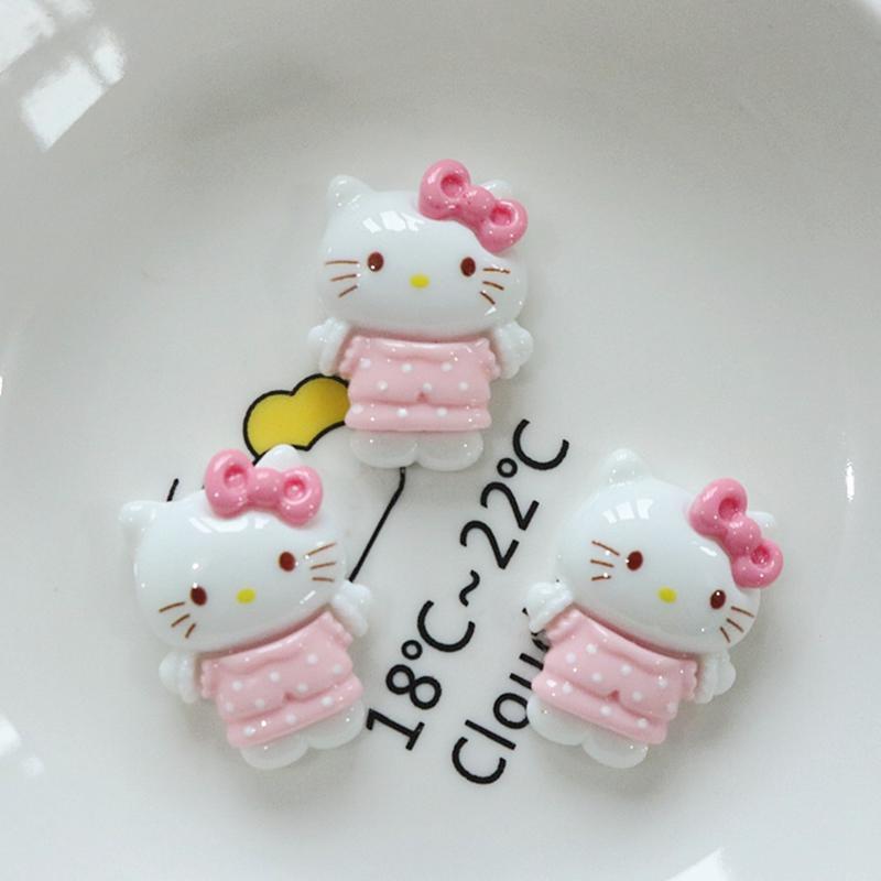 10Pcs Kawai Cartoon Bright Surface Animal Resin Flat Back Scrapbook   Diy Bow Decor Accessories Crafts A15