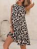 Elegant Sleeveless Leopard Print Summer Tank Dress Slim Fit Fashion High-Rise Trendy Street Style