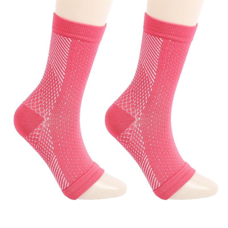 

One Pair Ankle Compression Socks Sports Protection Basketball Running Ankle Sock Pink,L/XL
