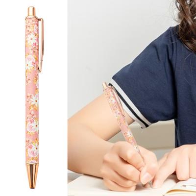 6 Stück Kugelschreiber mit Blumenmuster, glattes Schreiben, Press-Type-Briefpapierstift für Kollegen, Lehrer, Studenten