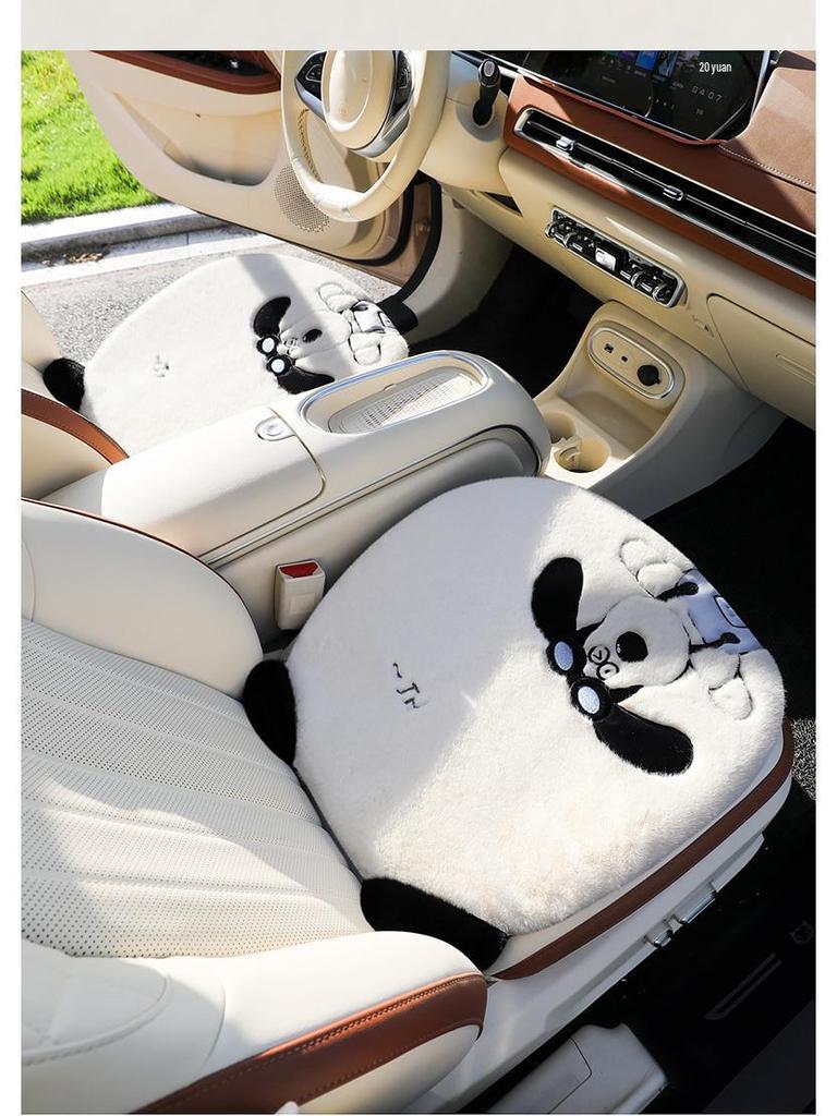 Winter Plush Cute Cartoon Car Seat Cushion - High-End Interior Accessory