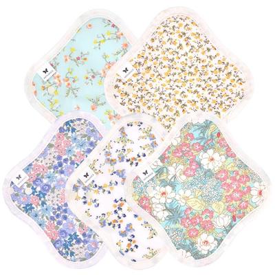 AENUANCE Cloth Napkins for Vaginal Discharge Thin Small SS Water Absorption 2cc Not Waterproof Set of 5 V05 Refresh Blue Green Pattern One-piece
