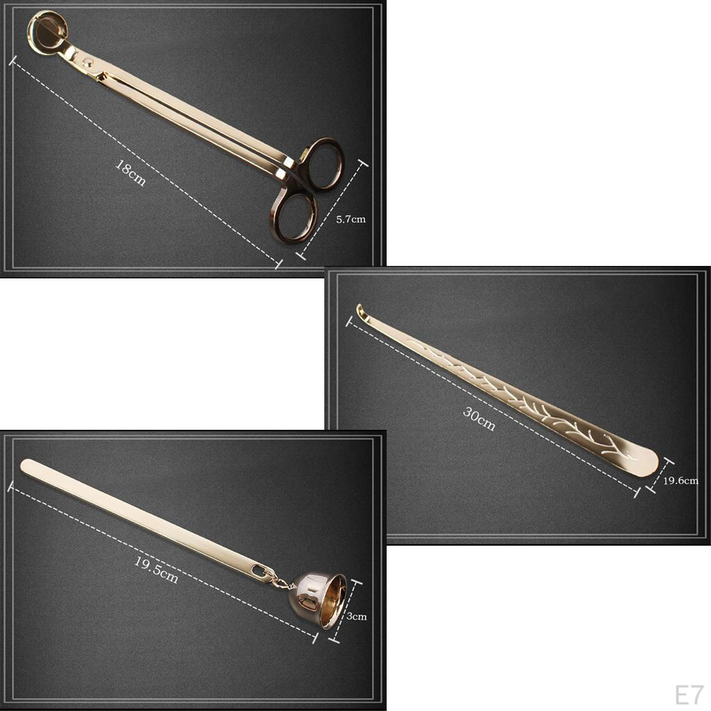 3-in-1 Edelstahl Kerzenzubehör-Set, , Dochtschneider für Liebesgeschenk