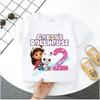 Gabby 29 Years Old Childrens Cotton Shortsleeved Sports Shirt for Girls Casual Top with Digital Cartoon Printsummer Tshirt