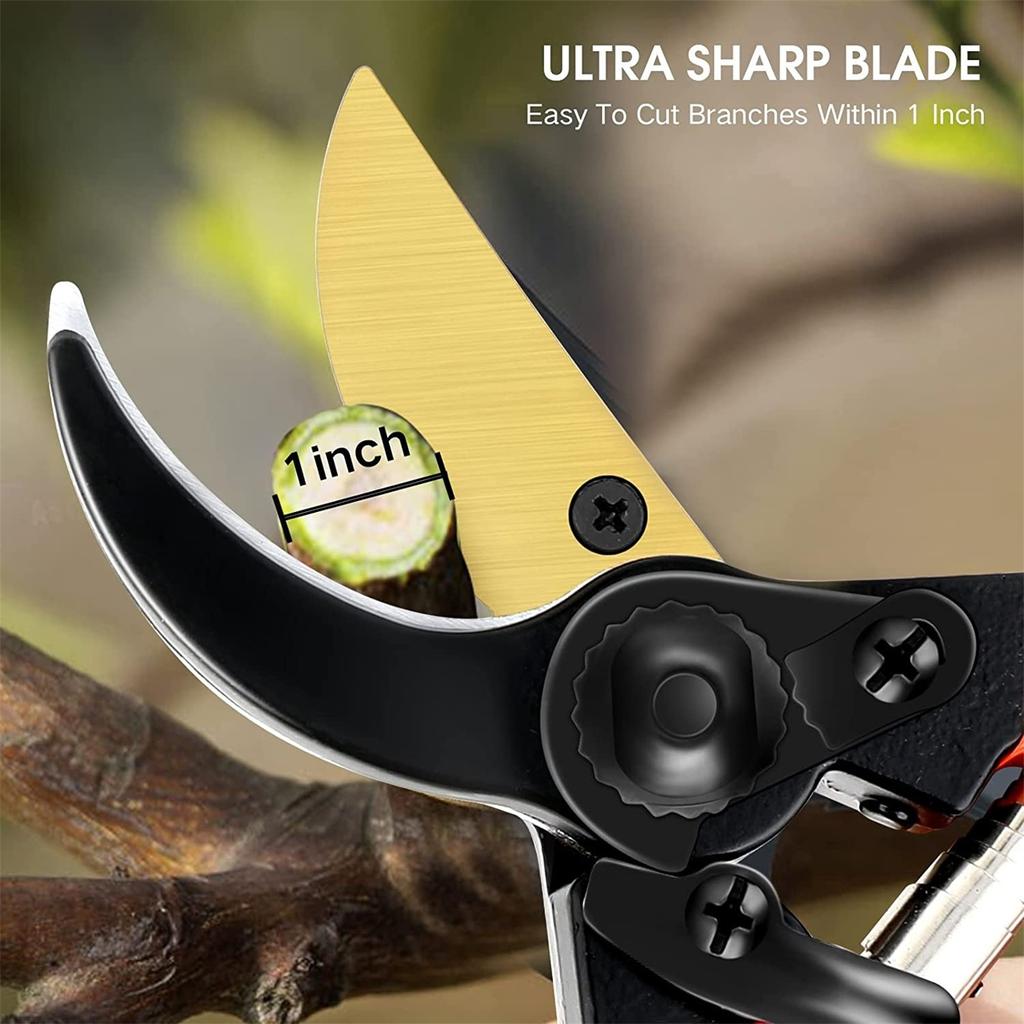 Ergonomic Garden Pruning Shears with Stainless Steel Blades and NonSlip Handle for Precise Plant Trimming and Cutting Tasks