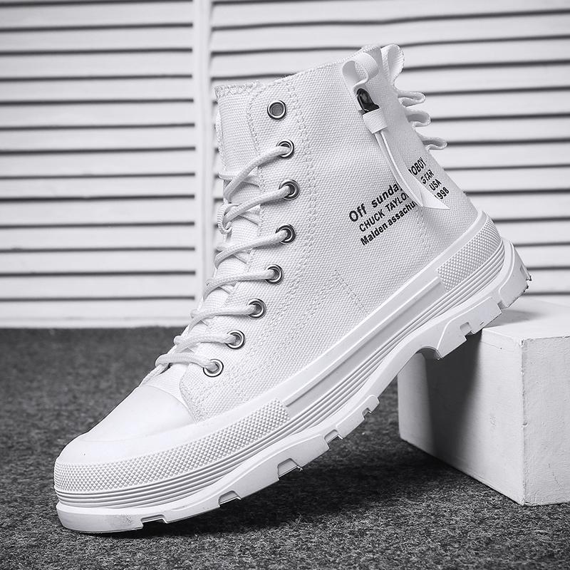 Herren Outdoor Bequeme Coole Canvas Schuhe Für Herren Lässige High Top Sneaker Plateau Skateboard Schuhe Schnürstiefel lässig