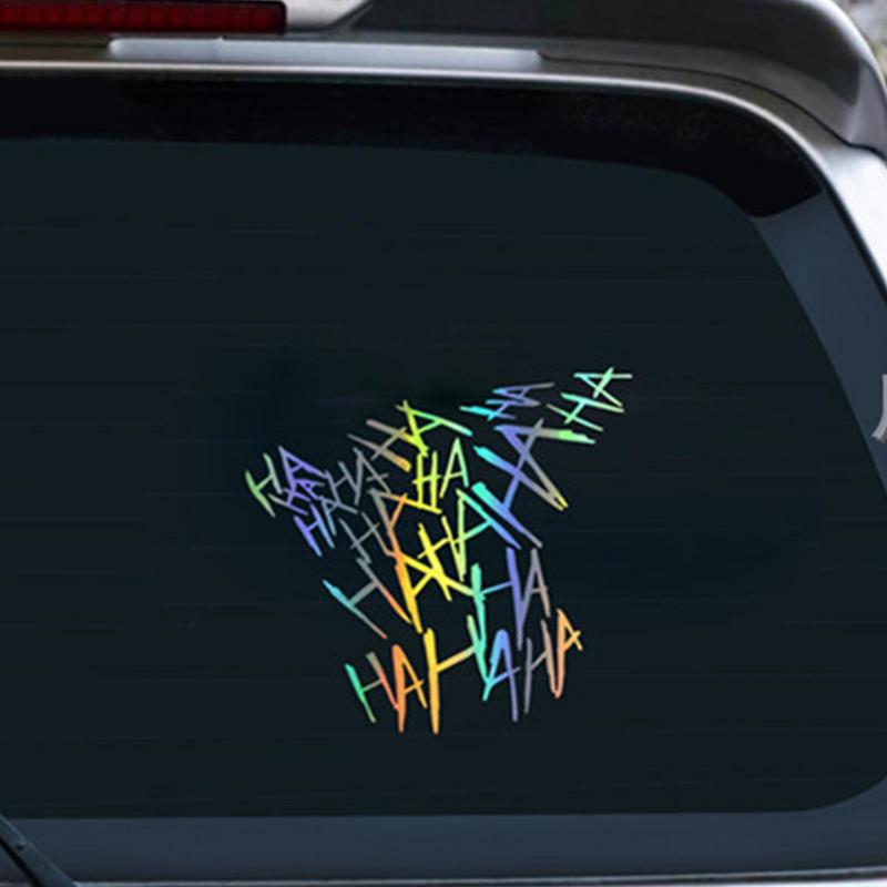 HAHAHA Motorcycle Helmet Sticker Funny Joker Car Window Decals Waterproof Car-Styling Vehicle Reflective Stickers Bumper Decals