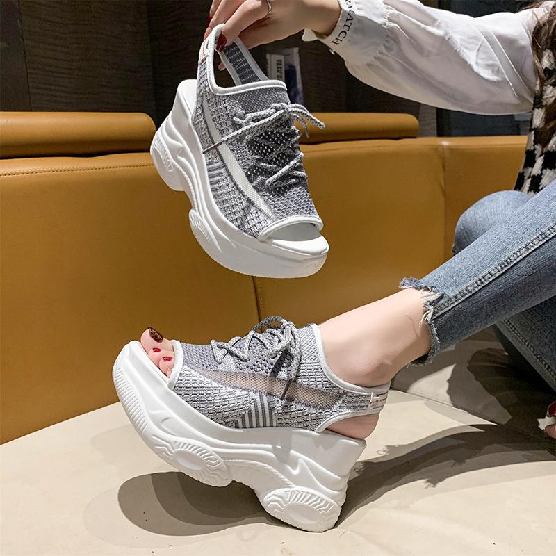 Ladies' Wedge Sandals, Women's Summer New Style, Fly Woven Breathable Series with Fish Mouth Cover, High Heels, Breathable and Comfortable