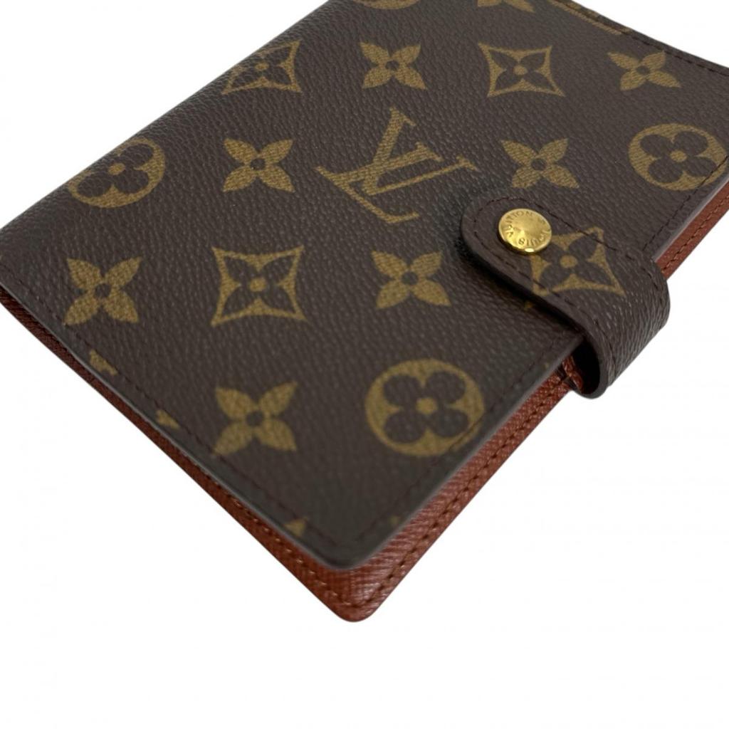 LOUIS VUITTON Monogram Agenda PM Notebook cover Monogram canvas Brown R20005 Used