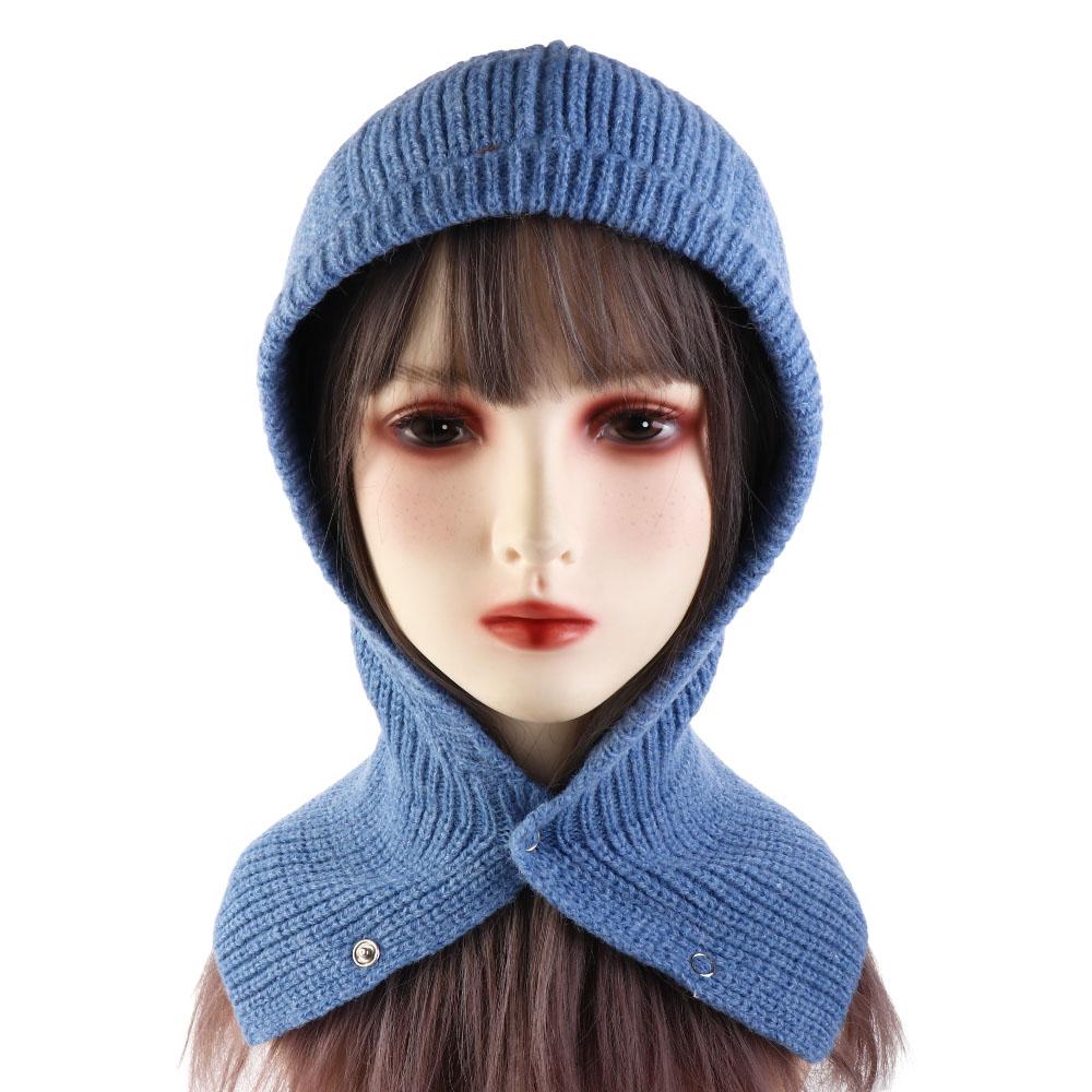 Ear Protection Scarf Outdoor Bonnet Hat Women Winter Cap Pullover Cap Beanies Hat Knitted Hats