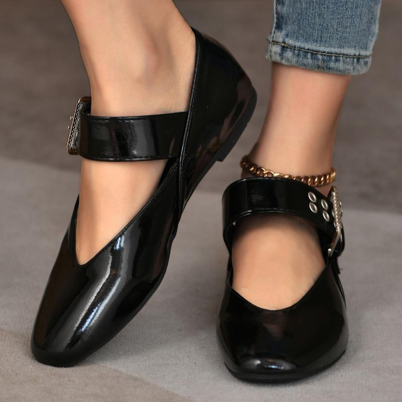 

2025 Женские туфли-балетки с мелким вырезом, осенние, с острым носком, лоферы, балетки, новая осенняя леопардовая ретро обувь для платья, zapatos de mujer 42 чёрный