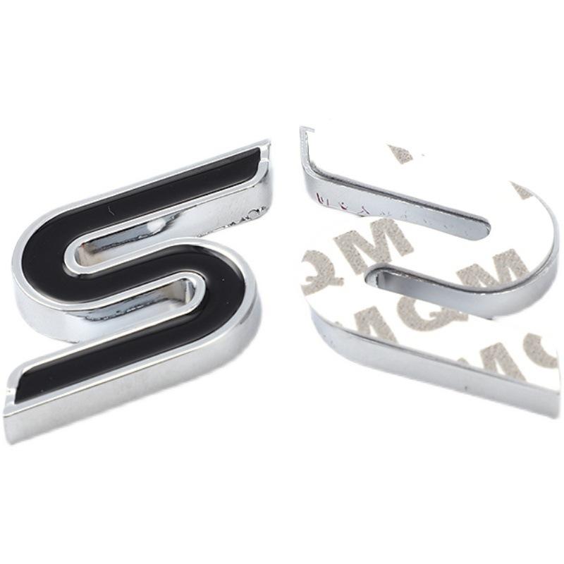 3d Metal S Logo WHKIE6 Letters Car Front Grill Emblem Trunk Badge Decal S Sticker Accessories