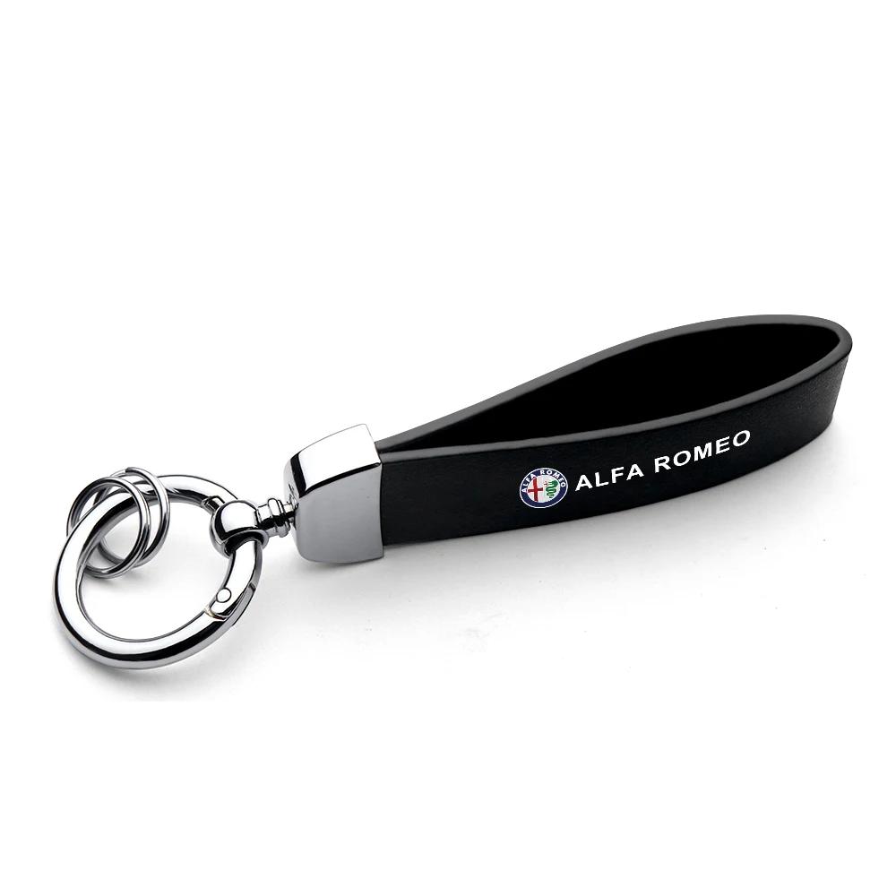 Car Stickers For Alfa Romeo Car Key Chain PU Leather Keyring Car Pendant Gift For Alfa Romeo Giulietta Giulia GT Brera Mito F1 S
