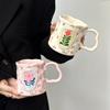 Handmade Milk Cup Floral Decoration Cafe Cup Exquisite Ceramic Coffee Mug  For Women