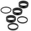 6Pcs Bicycle Headset Spacer Aluminium Alloy Bike Handlebar Stem Spacers for Mountain BikeBlack