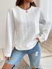 2025 Women's Versatile Textured Loose Drop Shoulder Sweatshirt - Spring & Autumn Style