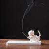 Ceramic Cat Incense Holder - Cute Aroma Burner for Home and Office